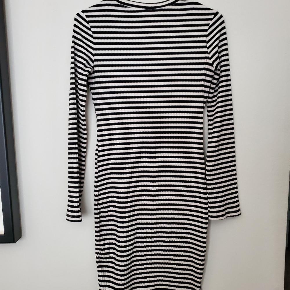 Black striped dress
